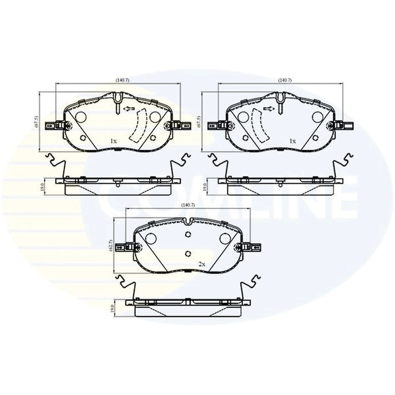 Comline Front Brake Pad Set fits Mercedes-Benz C-Class 2021 on 206.041