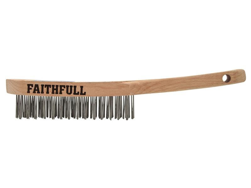 Faithfull Heavy-Duty Stainless Steel Scratch Brush, 3 Row Faithfull - NN4 Online
