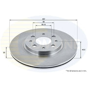 Comline 2 x Vented Front Brake Discs ADC1803V-x2