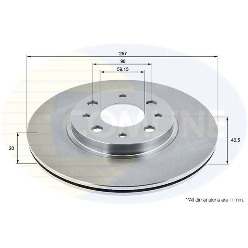 Comline 2 x Vented Front Brake Discs ADC1803V-x2