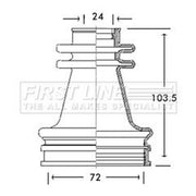 First Line Drive Shaft Bellow Kit Front Left fits Nissan Kubistar 2003-2009