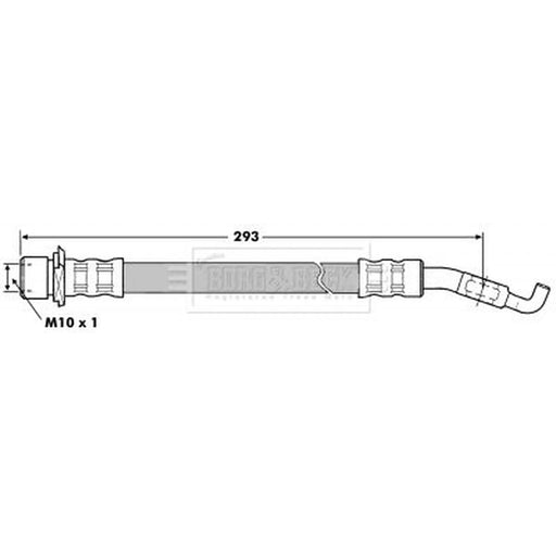 Borg & Beck Brake Hydraulic Hose Line Rear Right BBH7215
