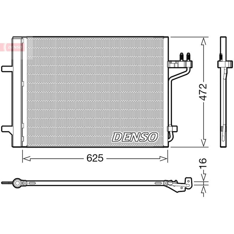 Denso Air Conditioning Condenser fits Ford Focus III 2012-2017 2.0