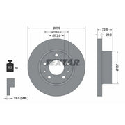 Textar 2 x Solid Front Brake Discs 93104603-x2