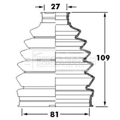 Borg & Beck Drive Shaft Bellow Kit Wheel Side Thermoplast BCB6009