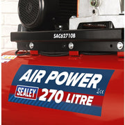 Sealey Air Compressor 270L Belt Drive 10hp 3ph 2-Stage with Cast Cylinders Sealey - Dynamic Drive