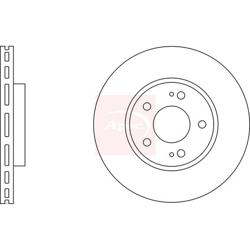 Apec Front & Rear Brake Discs & Pads fits Mitsubishi Lancer VII 2000-2013 1.6