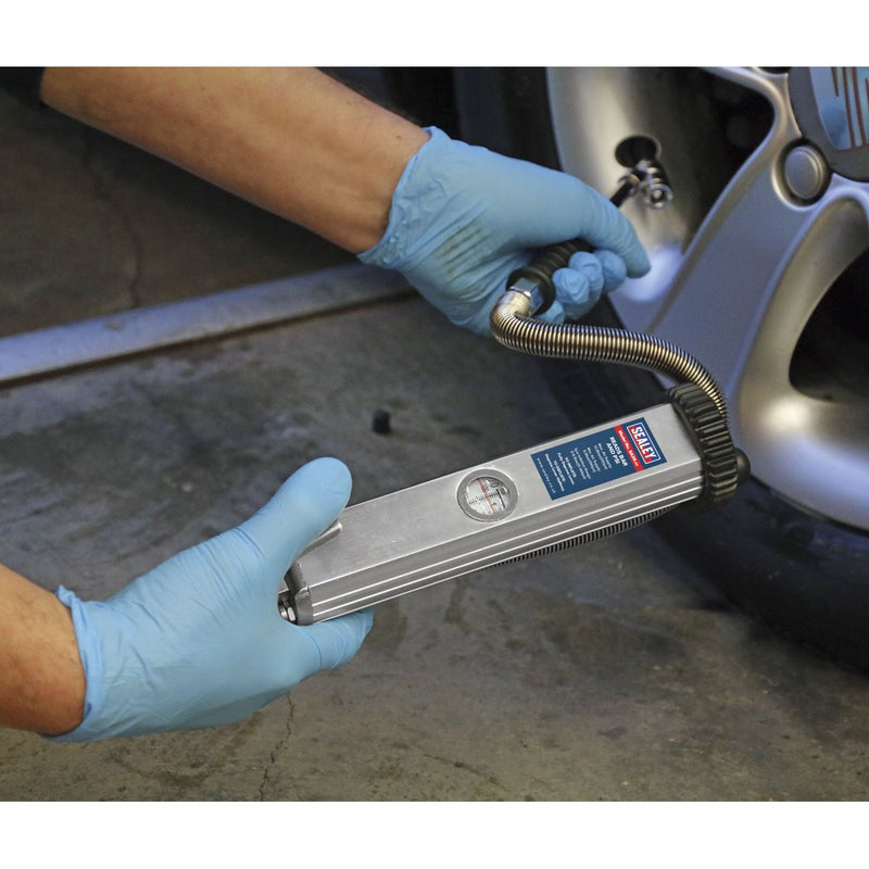 Sealey Tyre Inflator Long Type with Twin Push-On Connector SA39 Sealey - Dynamic Drive