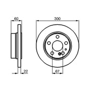 Bosch 2 x Internally Vented Brake Discs fits Mercedes-Benz S-Class 1991-2005