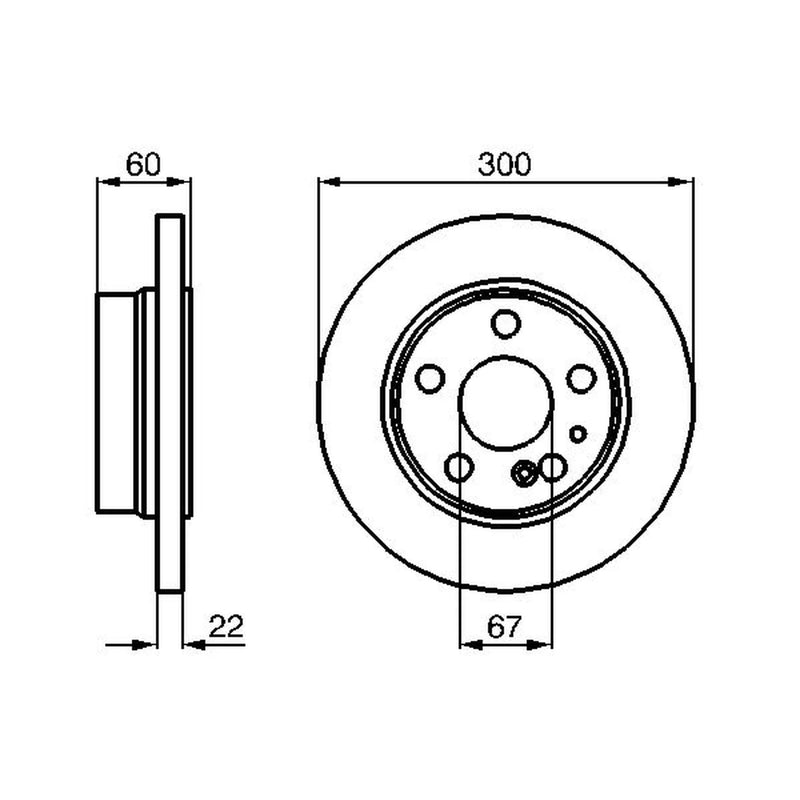 Bosch 2 x Internally Vented Brake Discs fits Mercedes-Benz S-Class 1991-2005