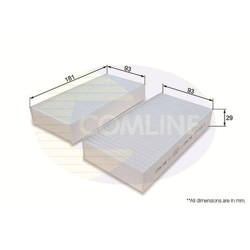 Comline Cabin Air Filter (Pollen Filter) fits Honda Hr-V 1999-2005 1.6