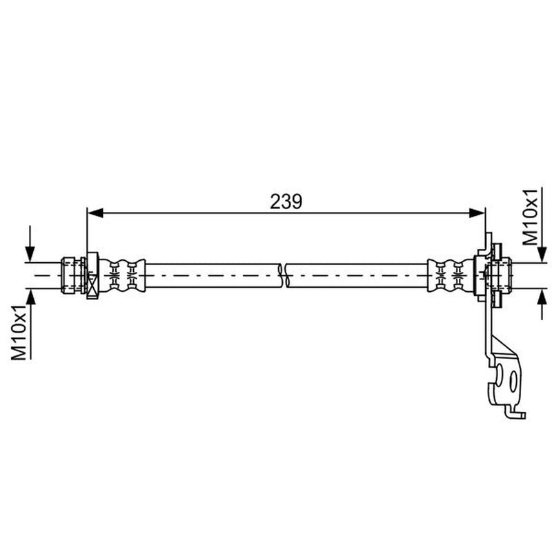 Bosch Brake Hydraulic Hose Line Rear Right fits Kia Picanto I 2004-2011 1.0 1.1