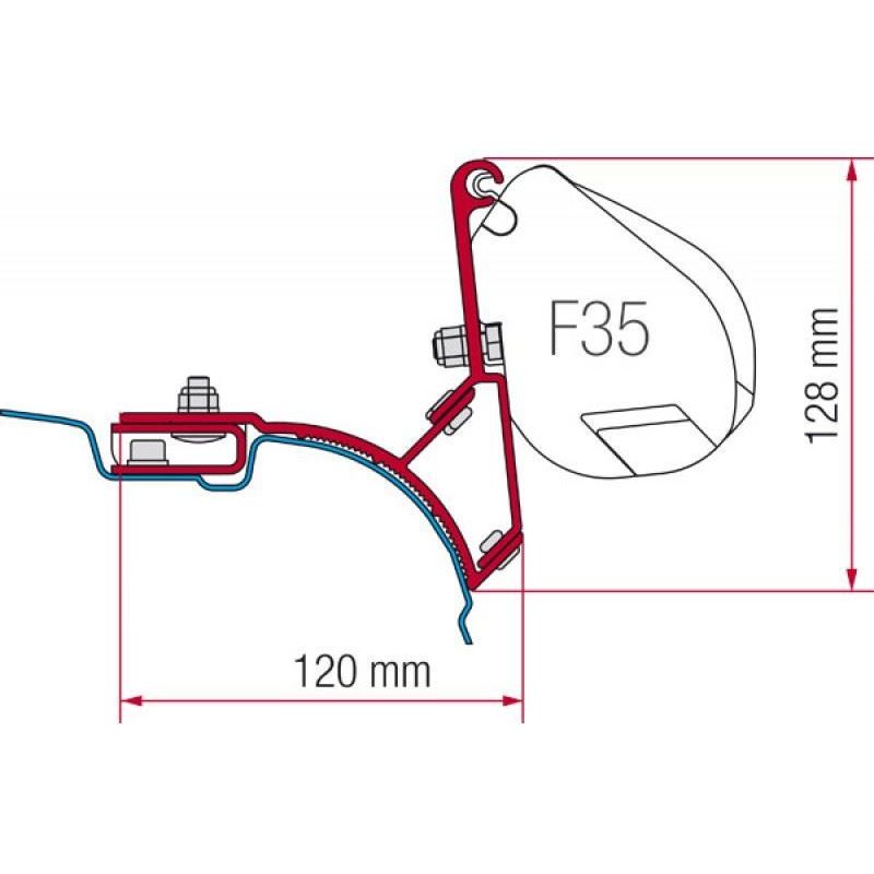 Fiamma Kit fits VW T5 Multi Van Transporter UK 98655Z005 F35 Pro Awning Brackets Fiamma - Dynamic Drive