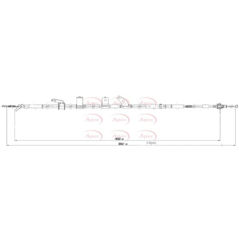 Apec Handbrake Cable Right Rear fits Toyota Land Cruiser Prado 2002-2010