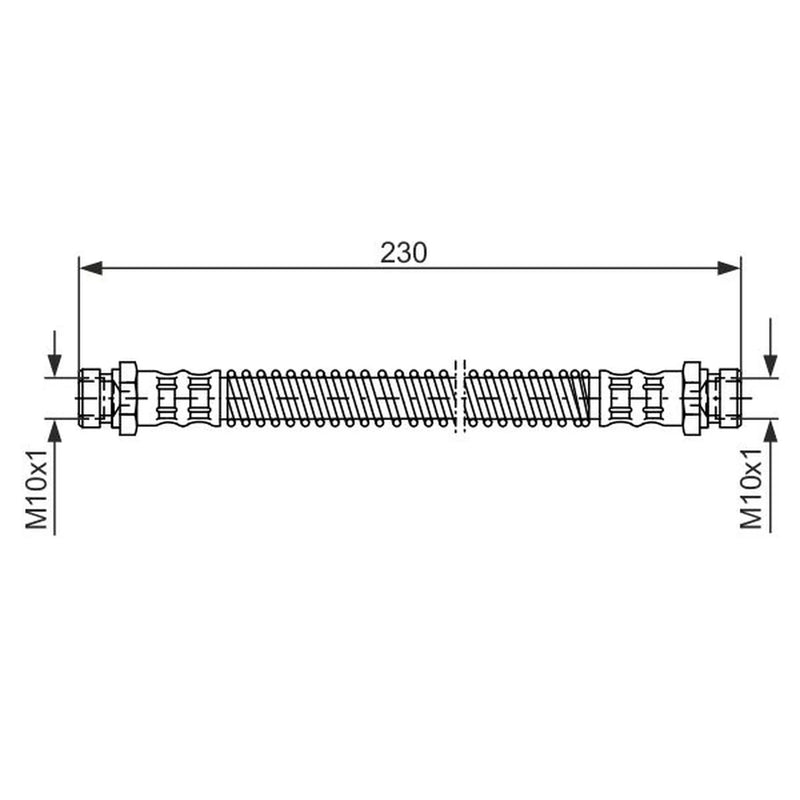 Bosch Brake Hydraulic Hose Line Rear Right fits Hyundai Getz 2002-2010