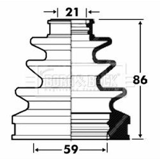 Borg & Beck Drive Shaft Bellow Kit transmission sided BCB2876