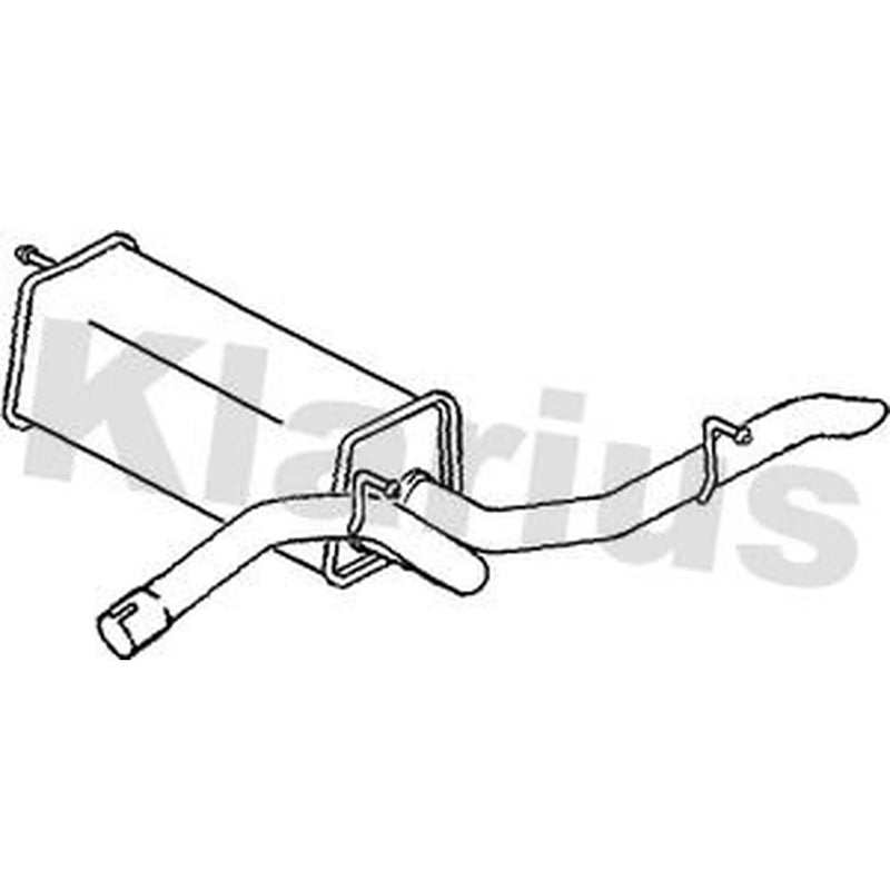 Klarius Box With Tail Pipe Rear fits Audi A2 2000-2005 1.4