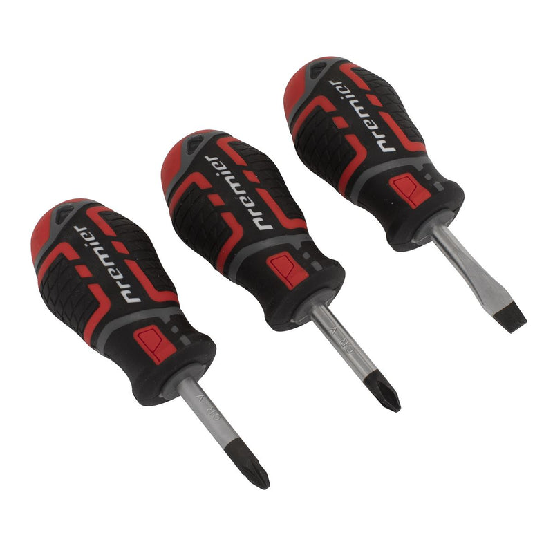 Sealey Premier Premier GripMAX Stubby Screwdriver Set 3pc AK4328 Sealey Premier - Dynamic Drive