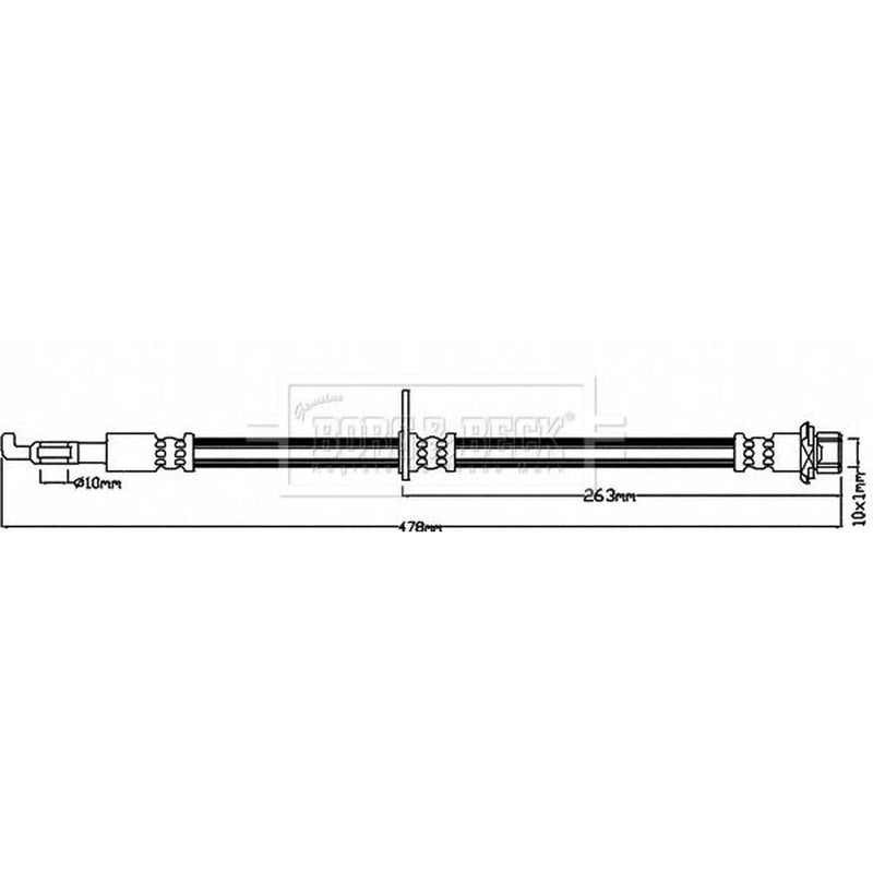 Borg & Beck Brake Hydraulic Hose Line Front Right BBH7967