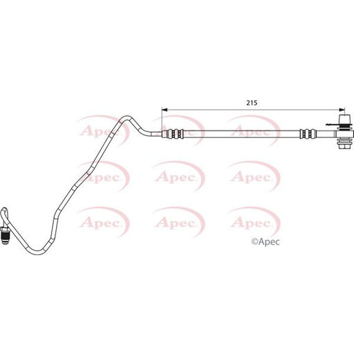Apec Brake Hydraulic Hose Line Rear Right fits Seat Cordoba 1993-1996 1.9