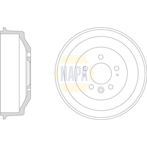 NAPA Brake Drum Assembly Rear fits VW Amarok 2010-2022 2.0