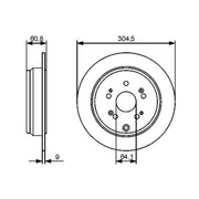 Bosch Front & Rear Brake Discs & Pads fits Honda Cr-V III 2006-2012 2.0 2.4
