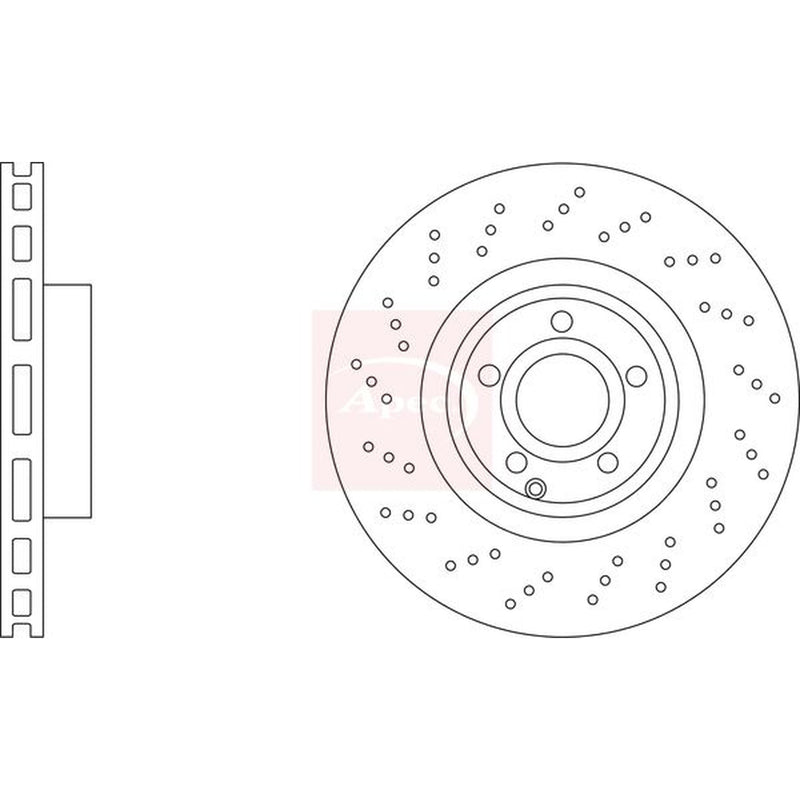 Apec 2 x Perforated/Vented Brake Discs fits Mercedes-Benz Sl 2012-2020