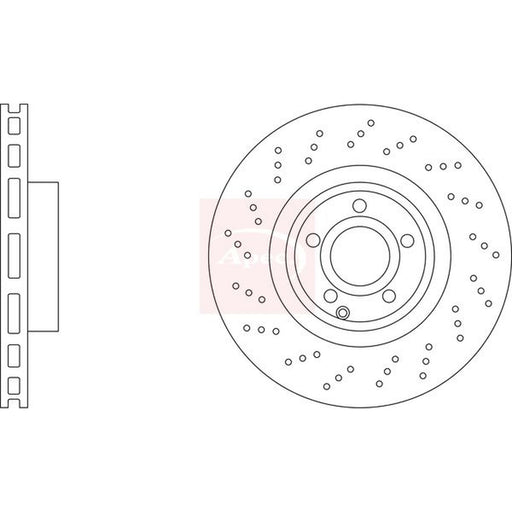 Apec 2 x Perforated/Vented Brake Discs fits Mercedes-Benz Sl 2012-2020
