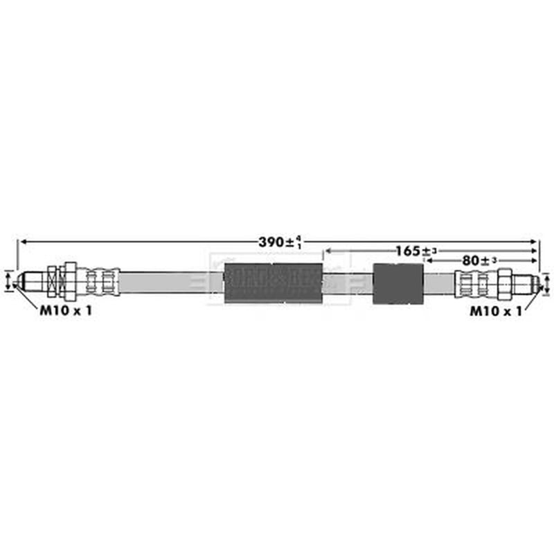 Borg & Beck Brake Hydraulic Hose Line Rear Right BBH6661