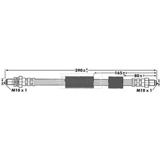 Borg & Beck Brake Hydraulic Hose Line Rear Right BBH6661