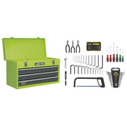 Sealey Portable Tool Chest 3 Drawer with Ball-Bearing Slides Hi-Vis & 93pc Tool Sealey - Dynamic Drive