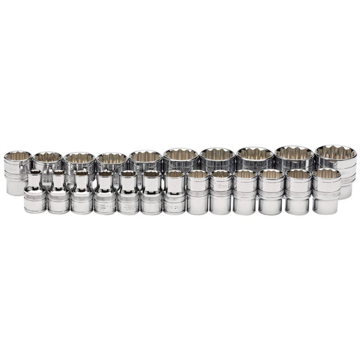 Draper Loose Metric Socket Set, 1/2" Sq. Dr., Polished Chrome (23 Piece) 34561 Draper - Dynamic Drive
