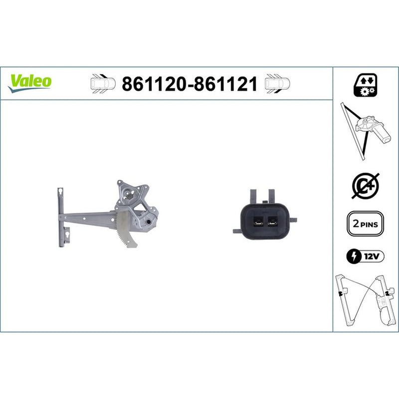 Valeo Electric Window Regulator Lifter Left Front 861120