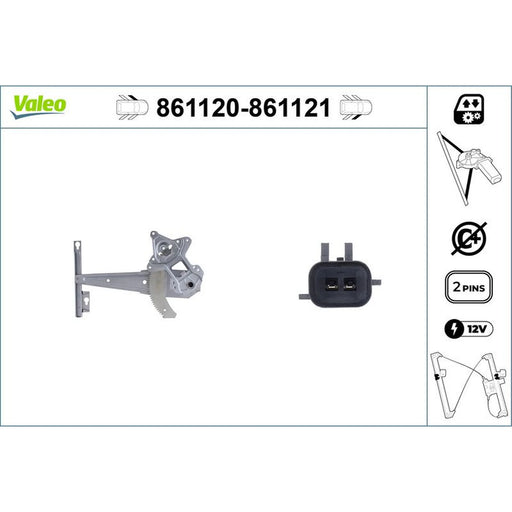 Valeo Electric Window Regulator Lifter Left Front 861120