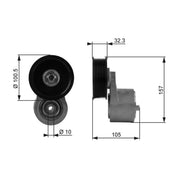 Gates Auxiliary Belt Tensioner T38245