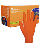 Bodyguard Finite Orange Grip Textured Grip Pattern Nitrile Gloves Small Box 90 Bodyguard - Dynamic Drive