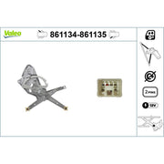 Valeo Electric Window Regulator Lifter Right Rear 861135