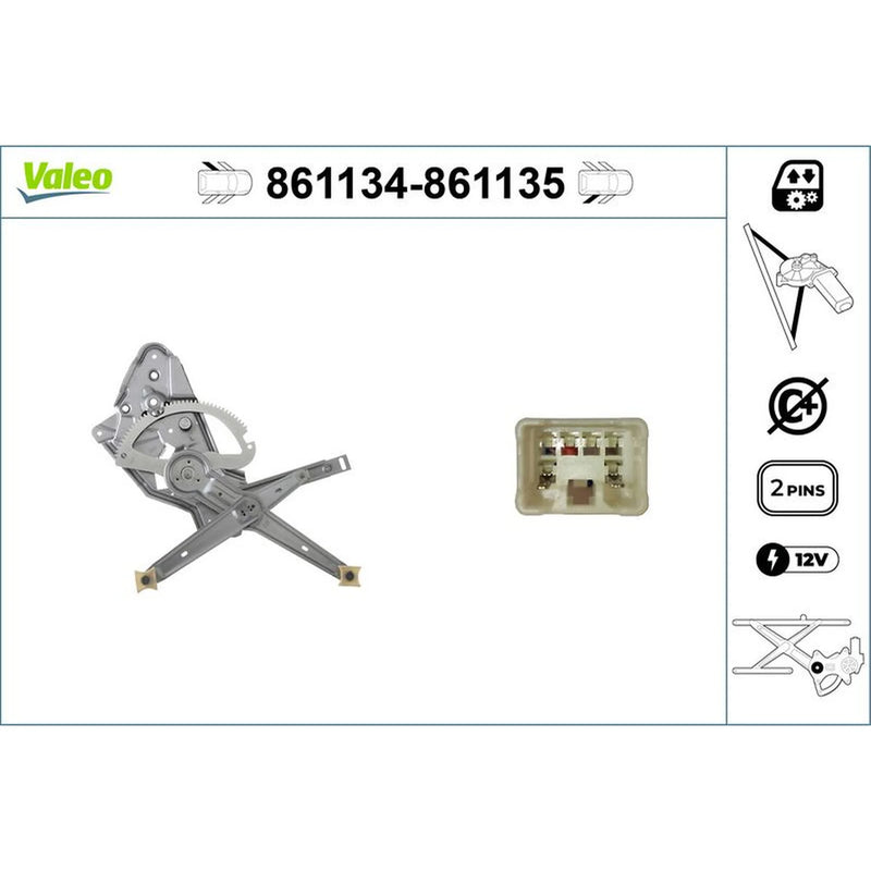 Valeo Electric Window Regulator Lifter Left Rear 861134