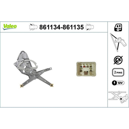 Valeo Electric Window Regulator Lifter Left Rear 861134