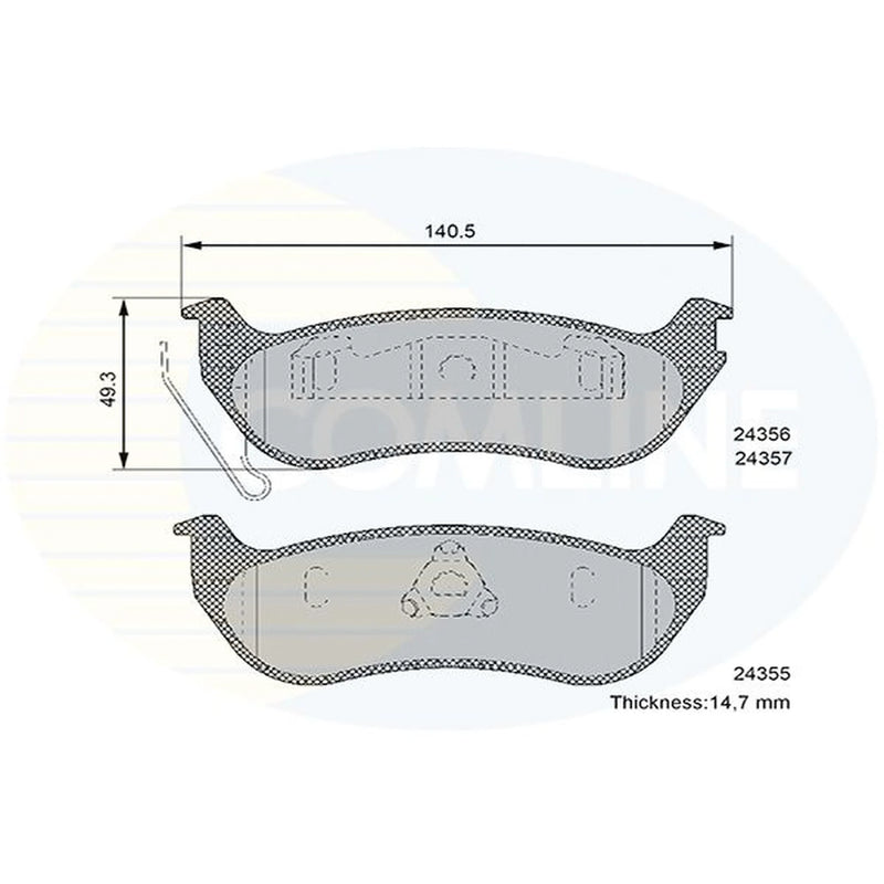 Comline Rear Brake Discs & Pads fits Jeep Cherokee 2001-2008 2.4 2.5 2.8 3.7