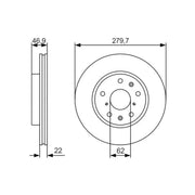 Bosch 2 x Vented Brake Discs