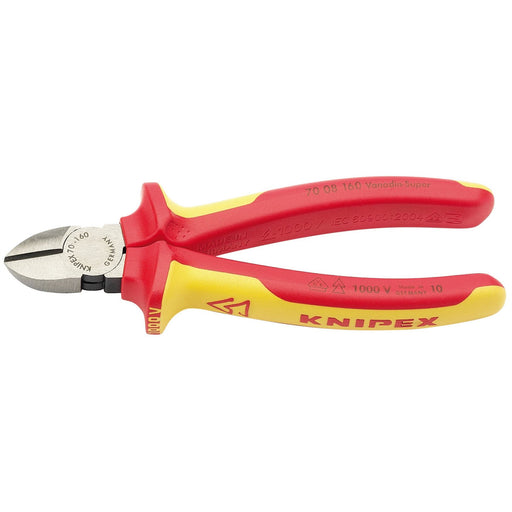 Draper Knipex 70 08 160UKSBE VDE Fully Insulated Diagonal Side Cutters, 160mm Draper - Dynamic Drive