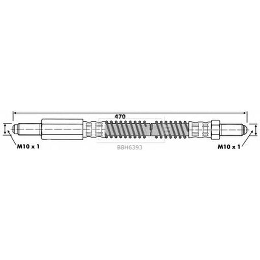 Borg & Beck Brake Hydraulic Hose Line Front Right BBH6393