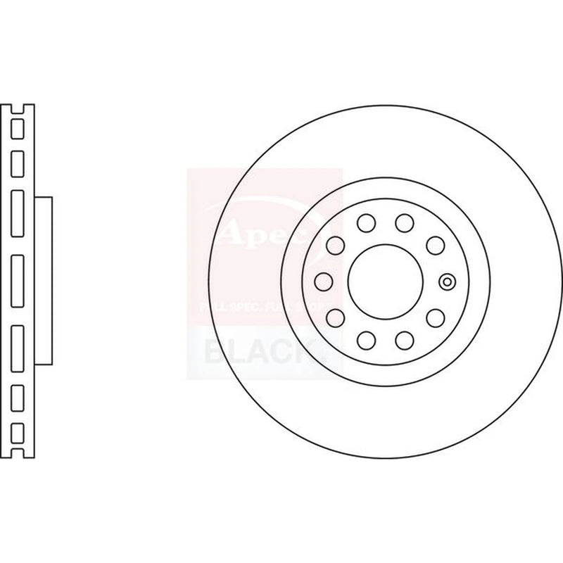 Apec 2 x Perforated/Vented Front Brake Discs DSK2285B-x2