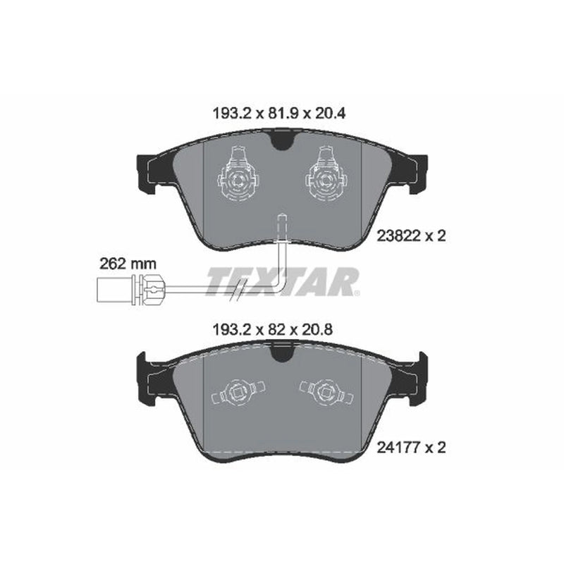 Textar Front Brake Pad Set 2382201