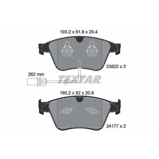Textar Front Brake Pad Set 2382201