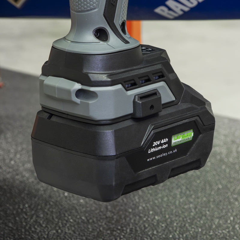 Premier SV20 Series Cordless Impact Wrench Kit 20V 4Ah - 2 Batteries Sealey Premier - Dynamic Drive