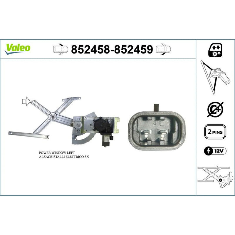 Valeo Electric Window Regulator Lifter Right Front 852459