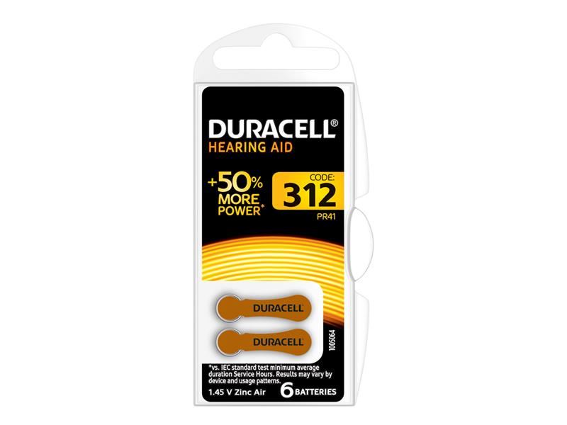 Duracell Specialty Hearing Aid Batteries Size 312 (6 Pack) Duracell - Dynamic Drive