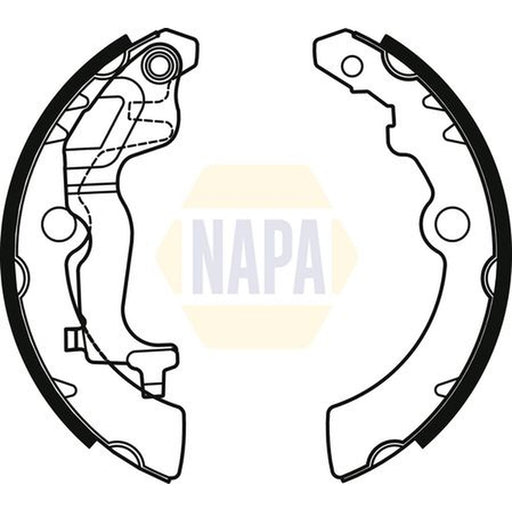 NAPA Brake Shoe Set Axle Kit fits Nissan Pixo 2009 on 1.0